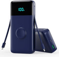 Portable Charger 40800mAh for iPhone with 2 Built-in Cable and iWatch Charger, 5-in-1 25W PD Fast Charging USB C Power Bank,QC4.0 LED Display Battery Pack for iPhone 16/15/14/13/12,Android,Apple Watch