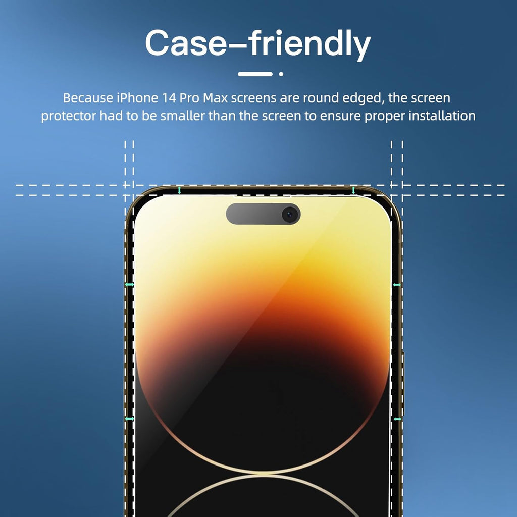NEW'C 3 Pack Privacy for iPhone 14 Pro Max Screen Protector (6.7"), Enhanced 28-Degree Privacy Angle, Ultra Durable 9H Hardness, Bubble-Free