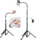 elitehood 80” Tall Phone Stand Tripod, Floor Phone Recording Stand, Heavy Duty Adjustable iPhone Tripod Stand Compatible with iPhone 15 14 13 12