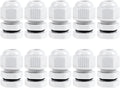 XHF 10 Pcs 1/4" IP68 Strain Relief Nylon Cord Grip NPT Cable Glands Adjustable UL Listed and RoHS Compliant (Grey)