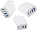 35W Apple iPhone 16 Pro Adapter,3Pack 4-Port Quick Charger Block USB C MultiPort PD Plug Adapter+QC Double Type C Adapter Fast Charging for iPhone 16/16 Pro/15/15 Pro/14/13/12/11 Pro Max/XR/X/8/7/iPad