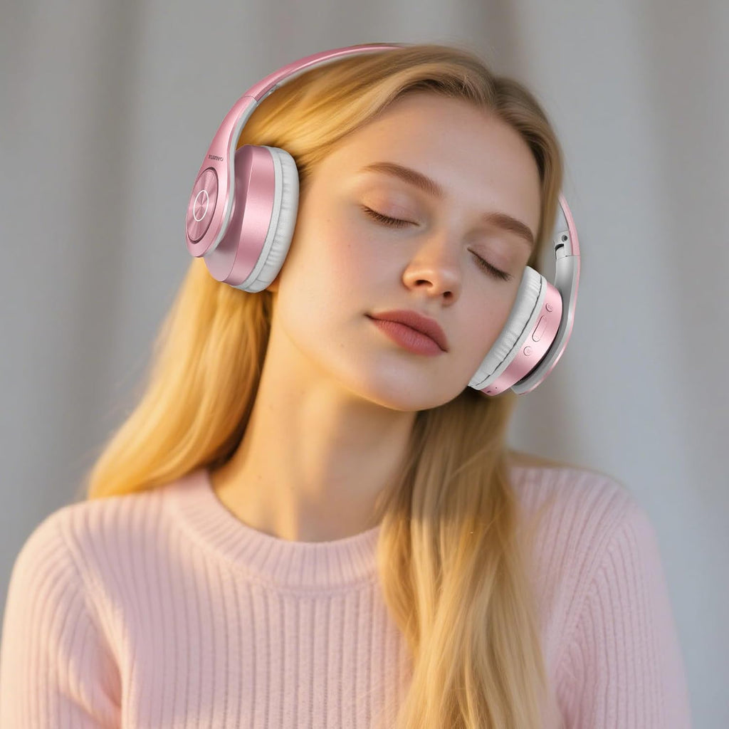 TUINYO Get Immersed in Audio Wireless Headphones - Over Ear, Bluetooth, Foldable & with Mic - Perfect for Travel, Work, TV and Cellphone