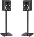 MOUNTUP Universal Speaker Stands Pair for Surround Sound, 31" Height Floor Speaker Stands, Holds Bookshelf Speaker Satellite Speaker Large Speaker, Up to 22LBS Cable Concealing 9.8" Plate Black MU9132