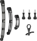 HSU Aluminum Alloy Curved Extension Arm Kit Metal Pole Mount Helmet Stick Extension Arm Mount for GoPro Hero 13/12/11/10/9/8/7/6 Black, DJI Osmo Action and More Action Cameras (7.9”/5.3”/3”) (Black)