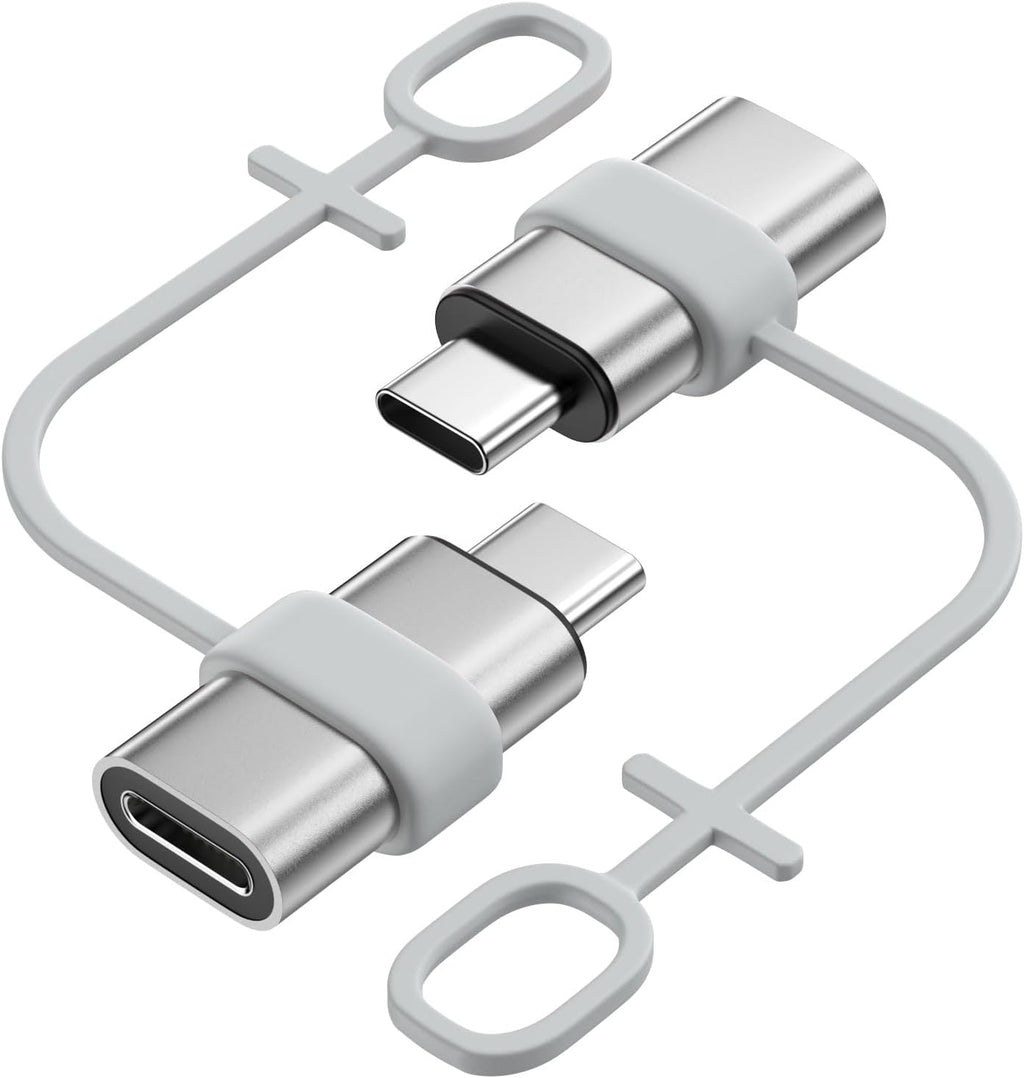 MoKo Lightning to USB C Adapter 2Pack, NOT for Lightning Earbuds/Headphones/OTG, USB-C to Lightning Adapter for iPhone Air 17 16 15 Pro Max Plus,iPad Pro/Air,Galaxy,ONLY for Charging/Data Sync,Silver