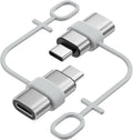 MoKo Lightning to USB C Adapter 2Pack, NOT for Lightning Earbuds/Headphones/OTG, USB-C to Lightning Adapter for iPhone Air 17 16 15 Pro Max Plus,iPad Pro/Air,Galaxy,ONLY for Charging/Data Sync,Silver