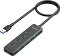 MOKiN USB 3.0 Hub, 5-Port Ultra Slim Data USB Extender with 4*USB A 3.0 Ports + USB C Power Port for Laptop, Chromebook, Dell Acer and More, 2FT Extended Cable…