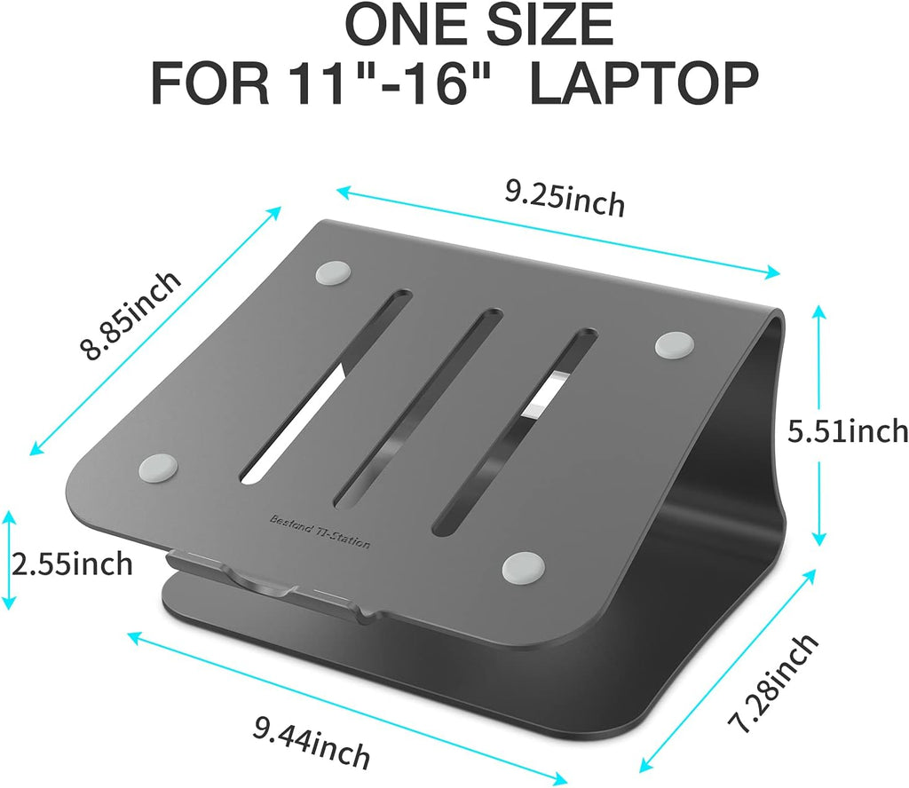 Laptop Stand Aluminum Cooling Computer Stand Holder for Apple MacBook Air Pro 11-16" Laptops (Gray)