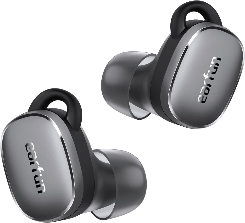 EarFun Free Pro 3 Noise Cancelling Wireless Earbuds, Hi-Res Sound, Snapdragon Sound with Qualcomm aptX™ Adaptive, 6 Mics ENC, Bluetooth 5.3 Earbuds, Multipoint Connection, Custom App, Wireless Charge