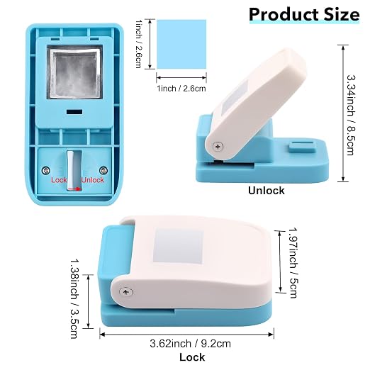 2 Pcs Stamp Punch, 1 Inch Square Hole Punch & 1 Inch Square Postage Stamps - Image 2