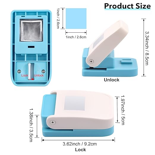 BAOFALI 3 Pcs Square Hole Punch | 1 inch Square Punches | Portable Lever Action - Image 2