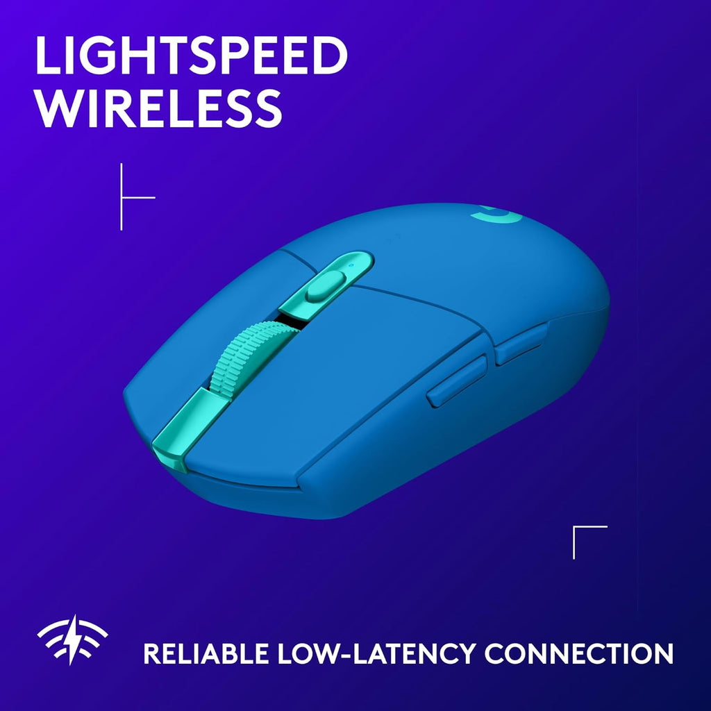 Logitech G305 LIGHTSPEED Wireless Gaming Optical Mouse, Hero 12K Sensor, 12,000 DPI, Lightweight, 6 Programmable Buttons, 250h Battery Life, On-Board Memory, PC/Mac - Blue