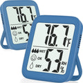 Antonki 2 Pack Room Thermometer for Home, Indoor Hygrometer Humidity Meter Gauge, Digital Temperature and Humidity Sensor Monitor for House, Terrarium, Incubator, Greenhouse - Battery Included