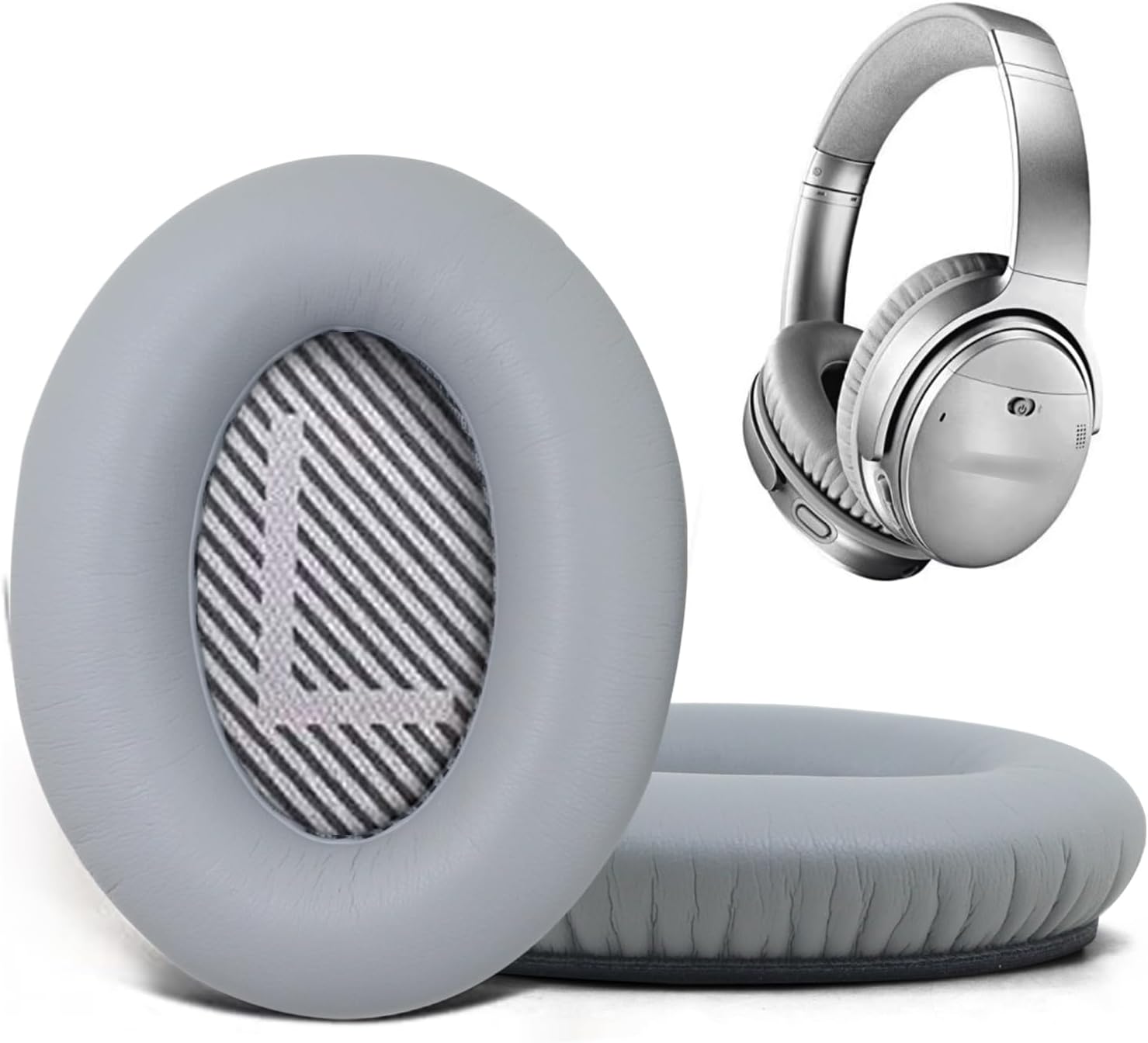 Replacement Ear Pads for Bose QuietComfort 35 35 II 15 25(qc 35 25 15/QC35 ii), Headphone Ear Covers, High Density Memory Cotton, Soft Leather, Adaptive Noise Isolation Headphones Pads Cushions
