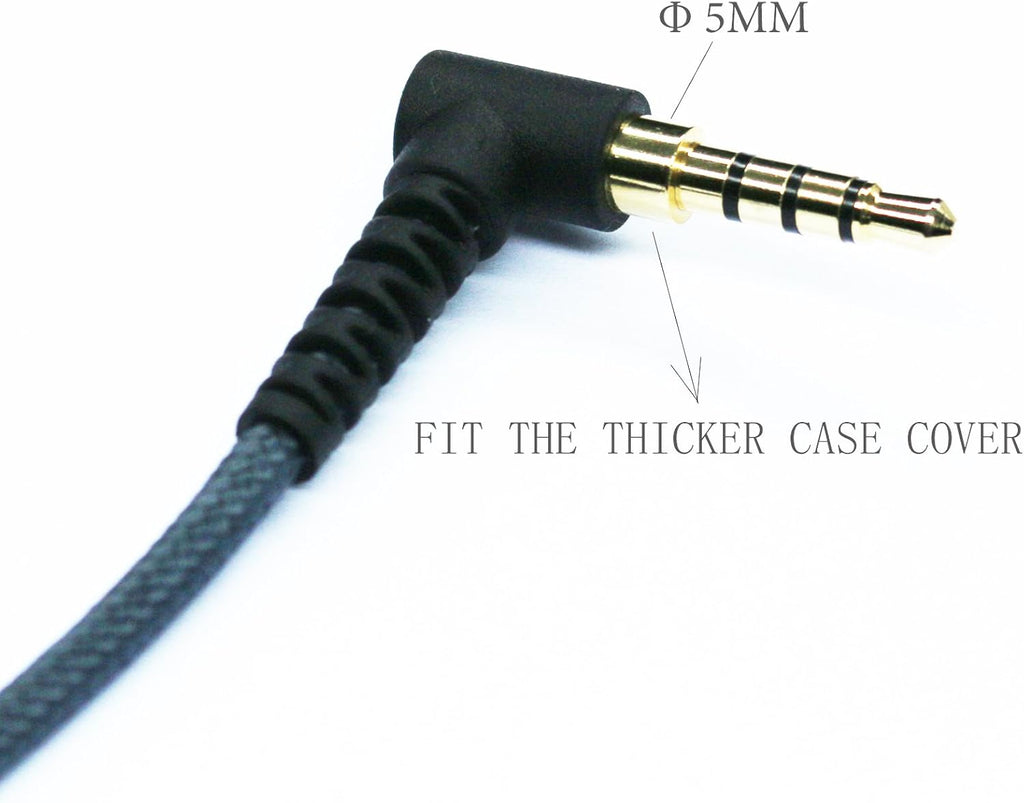 50cm(1.5ft) Right Angle 4 Pole 3.5mm 1/8 inch Male to 4 Pole 3.5mm 1/8 inch Female Stereo Audio Headphone Earphone Extension Cable Adapter Cord Tangle-Free Braided Wire