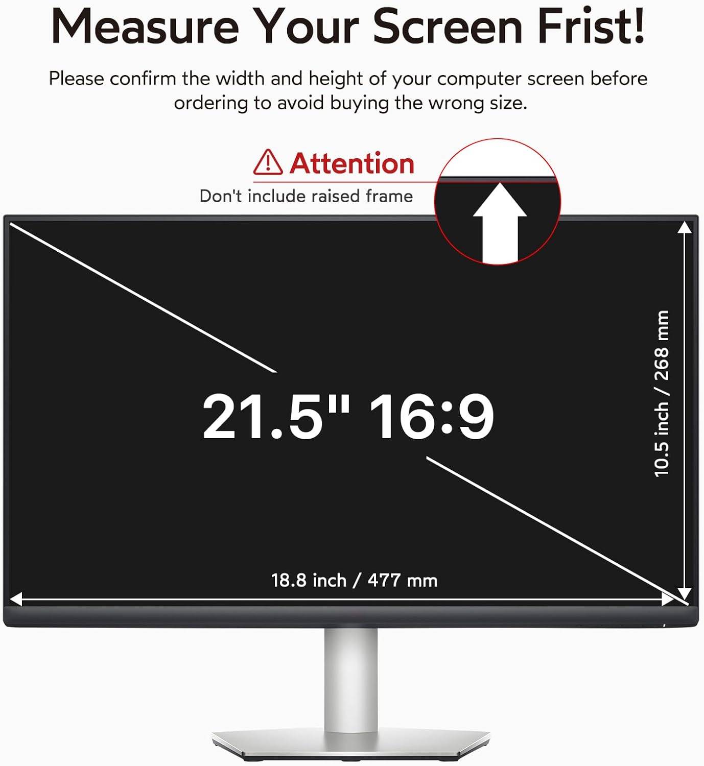 BERSEM 21.5 Inch Monitor Computer Privacy Screen Filter for 16:9 Ratio,Removable Monitor Anti-Glare & Privacy Filters for 21.5 Inch, Anti Blue Light, Anti-Spy, Anti-Scratch, UV-Blocking