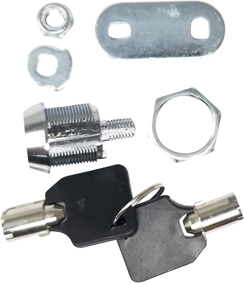 Admiral Locks Tubular Cam Lock, Keyed Alike Removable Key RV Compartment Storage Lock Cabinet Locks (Chrome Pack of 2, 5/8" 180°)