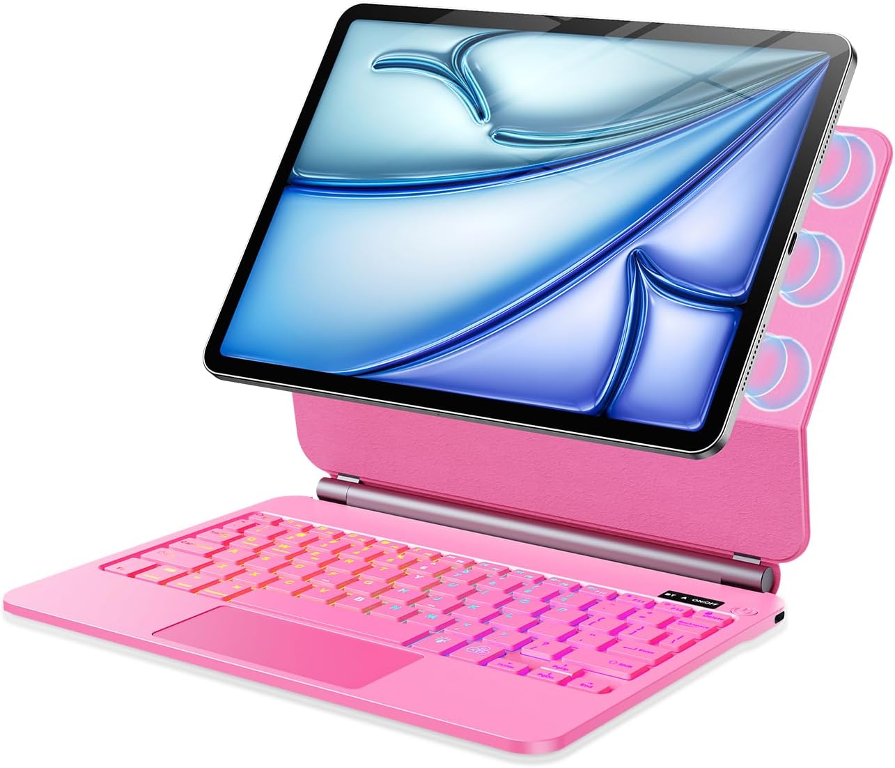 Keyboard Case for 2023 Model 12 inch iPad pro/iPad Air (4th /5th Generation) 2024 Model 12 inch iPad pro/iPad AirEasy-Set Floating Cantilever Stand Magic Magnetic Backlit-Multi-Touch Trackpad