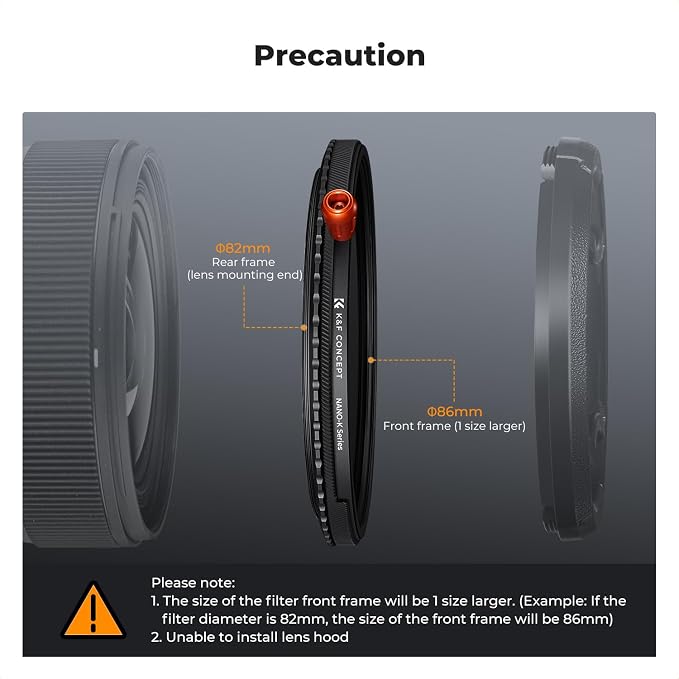 K&F CONCEPT 43mm Black Diffusion Mist Effect 1/4 & Variable ND2-32 & Circular - Image 7