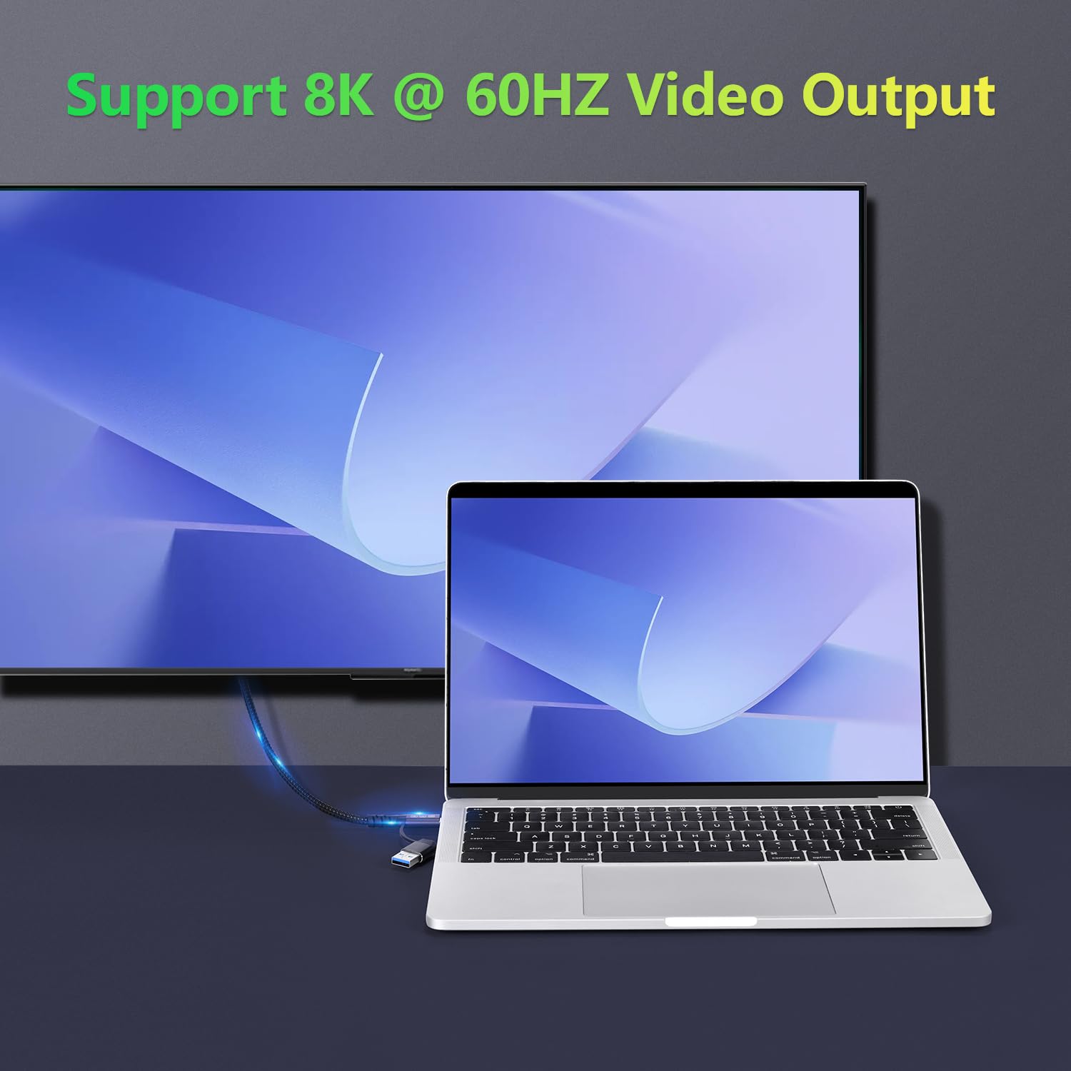 CABLEDECONN USB2.0 A to USB C 3.2 Type C 20Gbps Male to Male Detachable 0.5m 1.6ft Cable Data Extension 10Gbps 240W Fast Charge 8K Ultra HD Video Data Connection Power Line