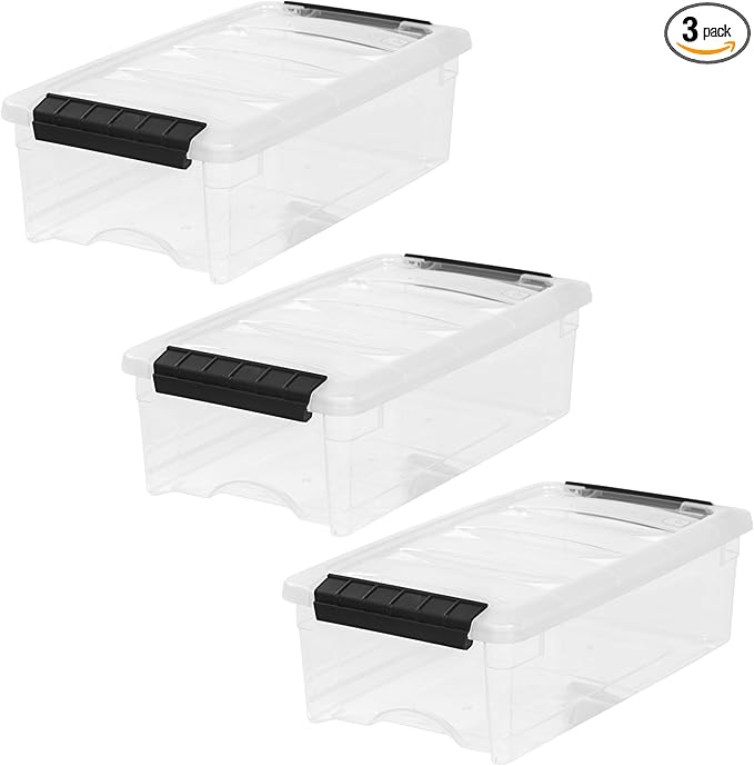 IRIS USA 6 Quart Stackable Plastic Storage Bins by IRISUSA