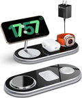 2025 Upgraded 3 in 1 Charging Station for Apple Devices, Fast Magnetic Mag-Safe Wireless Charger Stand for iPhone 16/15/14/13/12 Series & Apple Watch 1-10/Ultra & AirPods Pro (Silver)