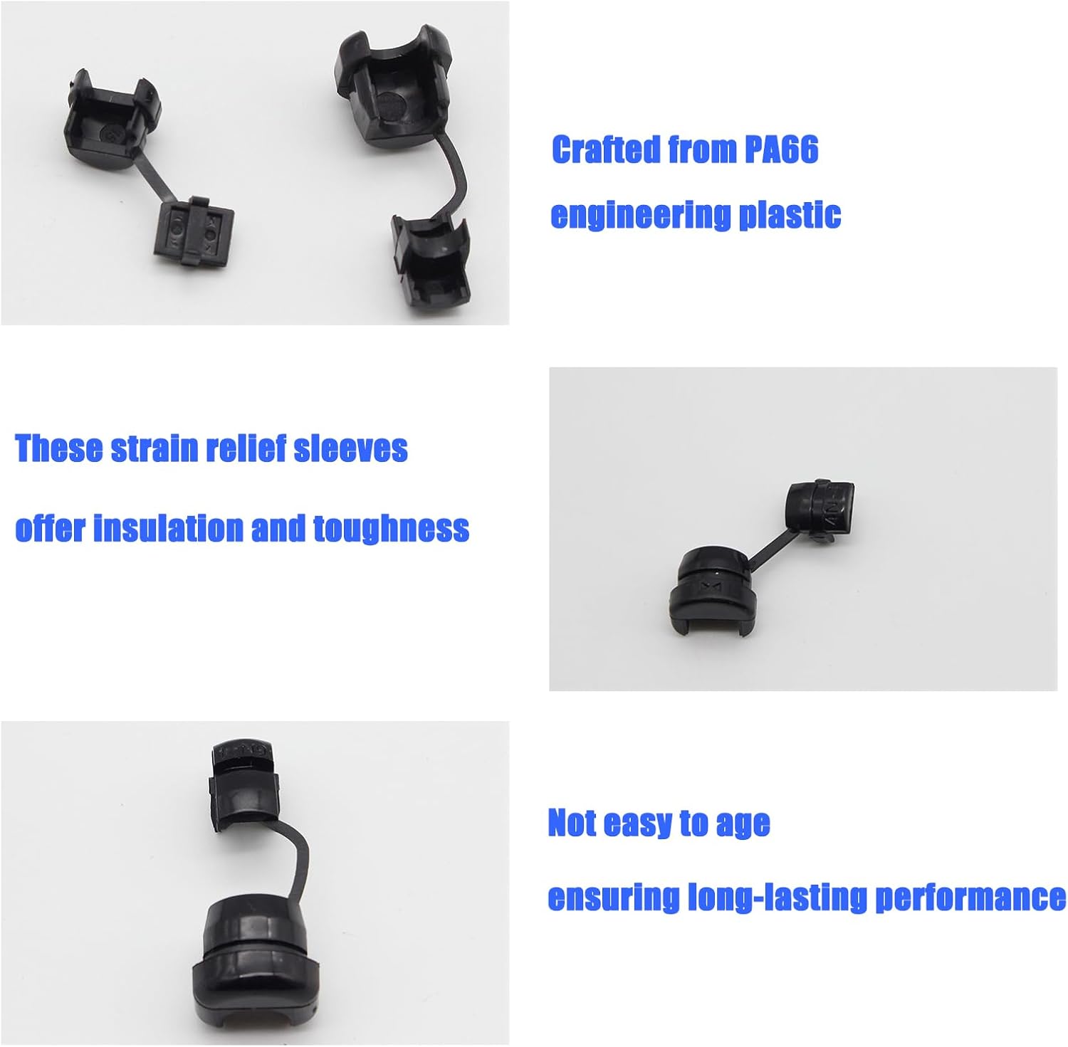 40PCS Nylon Insulation Cable Bush Grommet Electric Cable Protection Cord Buckle Strain Relief Bushing Black Wire Cover Round Cord Grommet,Office Home Wire Cover Management 6N-4 4N-4