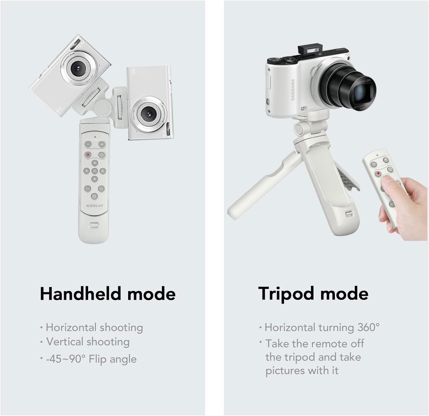 AODELAN Remote Control Wireless Shooting Grip Tripod Grip for Nikon Z50, P1000, B600, A1000, P950 (Withe)