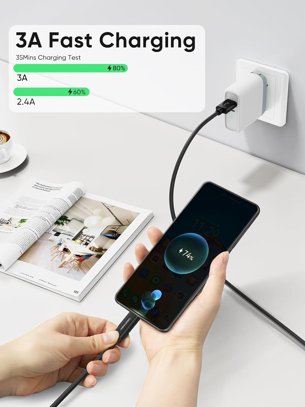 CableCreation USB C to USB A Cable 5FT, Type C to USB 3.1 USB 3.2 Gen2 10Gbps USB A to C Data Cable, Android Auto Cord 3A for USB-C External SSD MacBook Pro iPad, Galaxy S24/S23+, iPhone 16/15, 1.5m