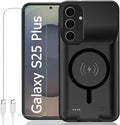 Battery Case for Galaxy S25 Plus, [12000mAh] Slim Portable Protective Fast Charging Case Backup Power Bank Battery Case Compatible with Galaxy S25 Plus-6.7 inch-Black