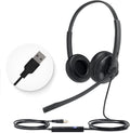 Yealink UH34 USB Headset with Mic,Stereo Wired Headphones with Noise Cancelling Microphone,Teams Certified,Professional Work Headphones for VoIP Phone PC Computer Call Center Office