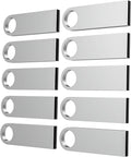 ABLAZE 1GB Flash Drive 10 Pack, Metal USB 2.0 Thumb Drives with Keychains USB Sticks Pendrives (Sliver)