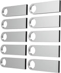 ABLAZE 32GB Flash Drive 10 Pack, Metal USB 2.0 Thumb Drives with Keychains USB Sticks Pendrives (Sliver)