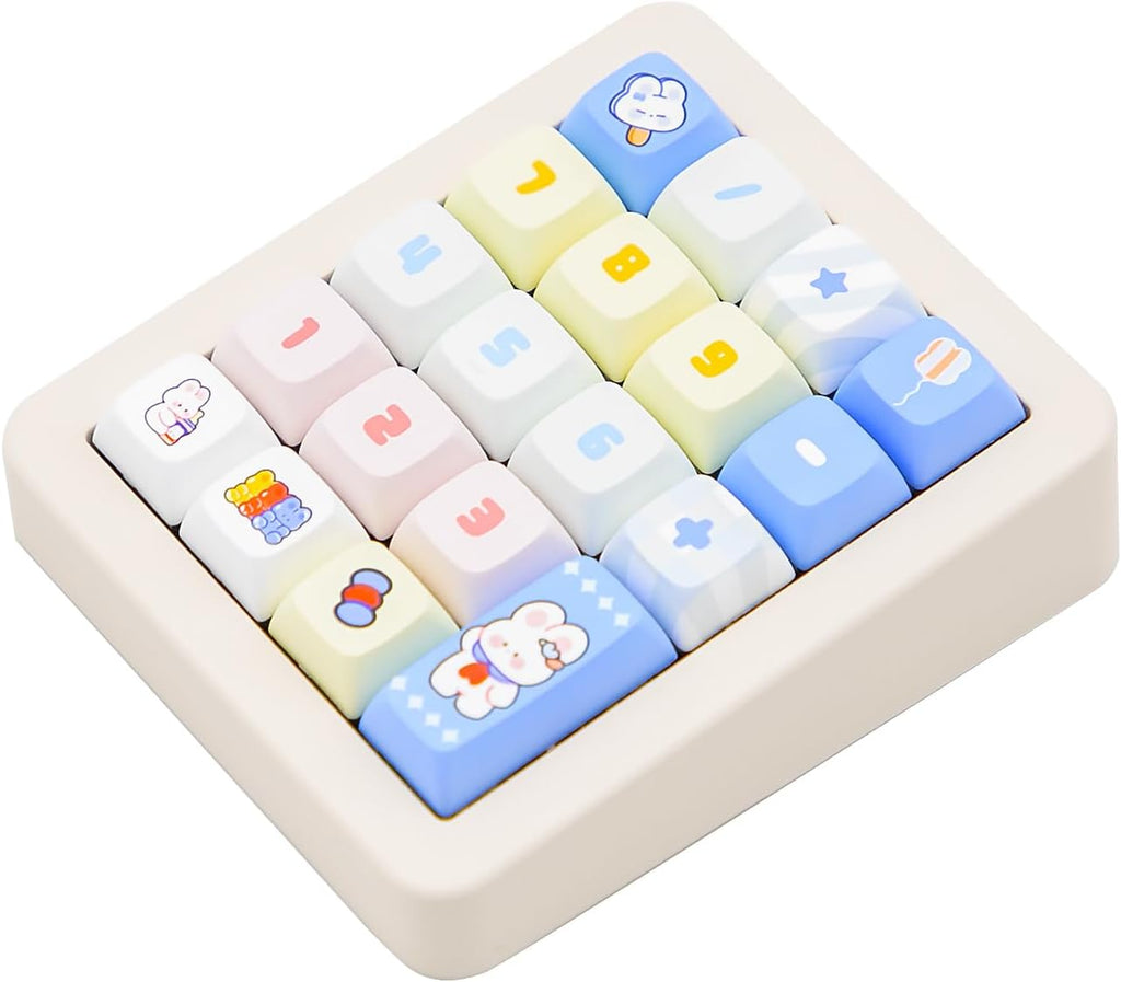 Adventurers K812 Wired Mechanical Numeric Keypad, 19-Key Hot-Swappable RGB Numpad, Macro Programmable, Detachable Type-C Cable, Game/Office Mode Switch – for PC/Laptop/Desktop (Cream White)