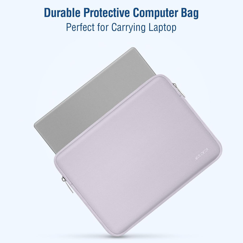 MOSISO Laptop Case 13.3 inch, 13-13.3 inch Laptop Sleeve Bag Compatible with MacBook Air/Pro 13/Pro 14 M5 M4 M3 M2 M1, HP Dell ASUS Lenovo, Neoprene Computer Sleeve Bag with Small Case, Dusty Lilac