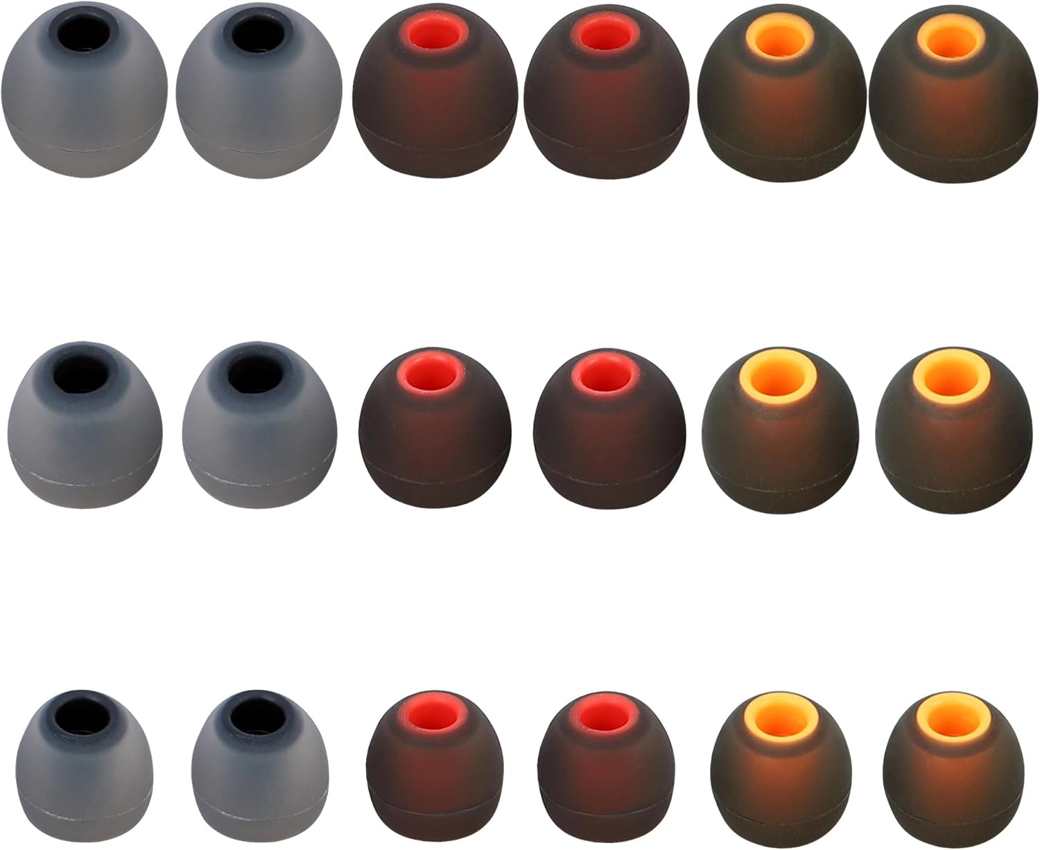 Silicone Replacement Earbud Tips Fit Most In-Ear Earbuds - Inner Hole 3.8mm - 5.1mm - 9 Pairs S, M, L Earphone Silicone Covers