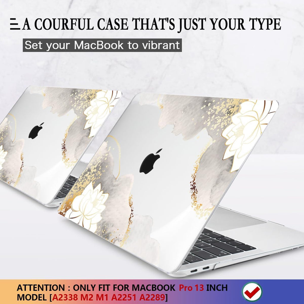 CISSOOK Compatible with MacBook Pro 13 inch Case 2020-2025 Model M1 & M2 A2338 A2251 A2289, Floral Hard Shell Case & Keyboard Cover for MacBook Pro 13 with Touch Bar, Charming Painting