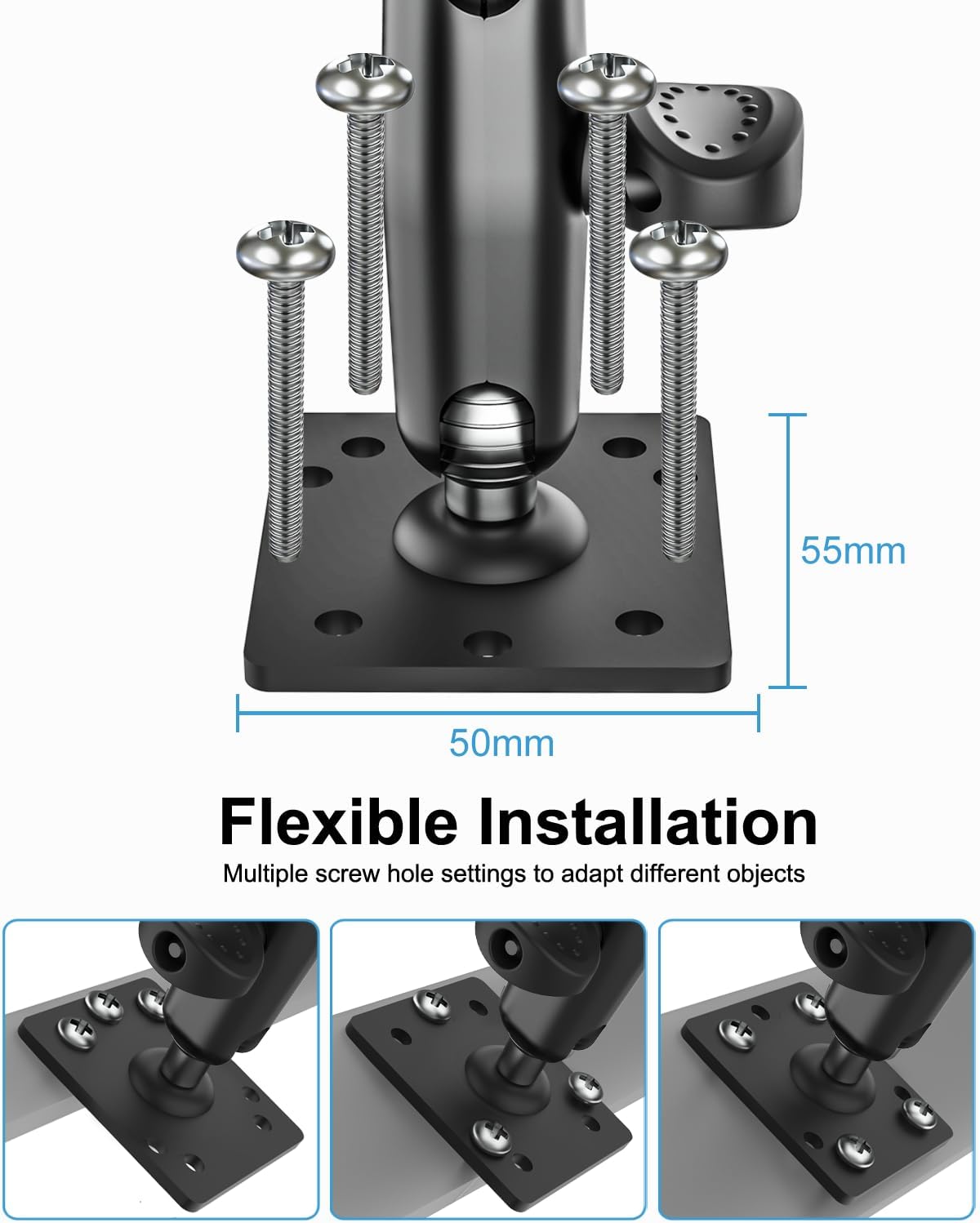 woleyi Anti Theft Heavy Duty Drill Base Tablet Holder Car Mount Dashboard for Truck/Vehicle with Security Lock and Key, Compatible with iPad Pro/Air/Mini, Galaxy Tabs, More 7-11" Tablets
