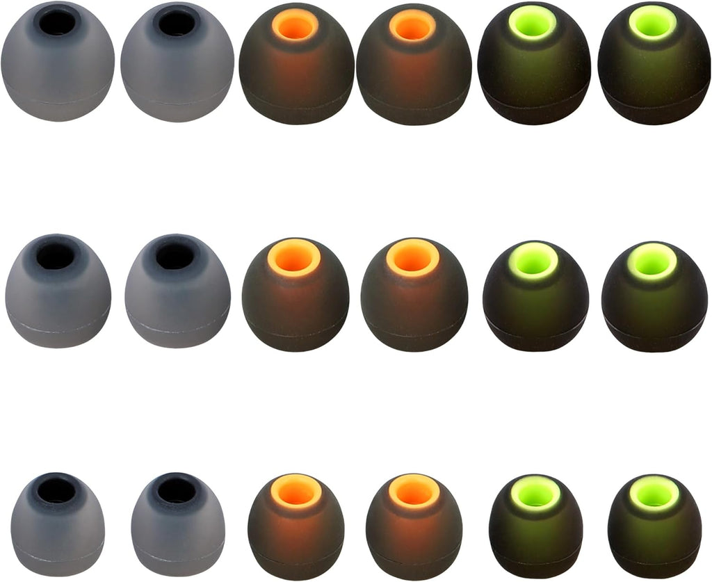 Replacement Earbud Tips Ear Bud Covers Silicone Eartips Fit Most in-Ear Earbuds(Inner Hole 3.8mm -5.1mm) Headphone Earbud Rubber Tips 9 Pairs S M L
