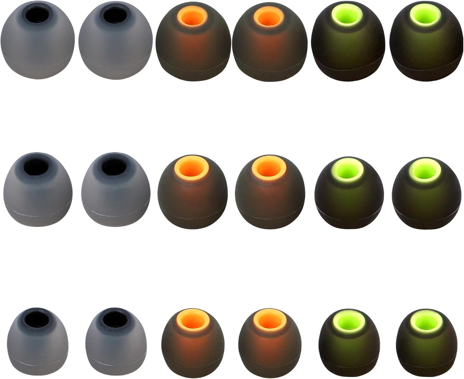 Replacement Earbud Tips Ear Bud Covers Silicone Eartips Fit Most in-Ear Earbuds(Inner Hole 3.8mm -5.1mm) Headphone Earbud Rubber Tips 9 Pairs S M L