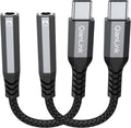 USB Type C to 3.5mm Female Headphone Jack Adapter, (2-Pack) USB C to Aux Audio Dongle Cable Cord for iPhone 15 16 17 Pro Max, Samsung Galaxy S25 S24 S23 S22 S21 S20 Ultra, Note 20, Pixel 8 9,iPad Pro