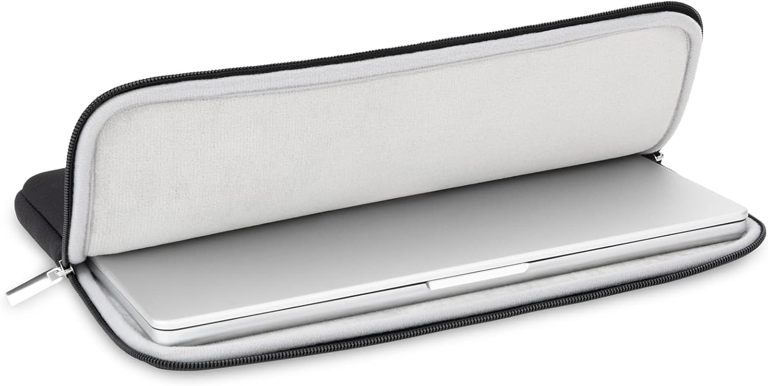 RAINYEAR 13 Inch Laptop Sleeve Compatible with 13.3" MacBook Air/Pro M1 M2 M3 M4 A3240 A3113 A2681 A2337 A1932 A2179 A2338 A1706 A1708 Carrying Bag Protective Cover Soft Case (Black, Upgraded Version)