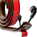 4ft Side Buckle Floor Cord Cover for Wires, Selfadhesive Extension Cord Hider Easy Floor Cable Management Prevent Cable Trips,Silicone Floor Wire Covers for Cords, Cable Protector Cord Cavity（Brown）
