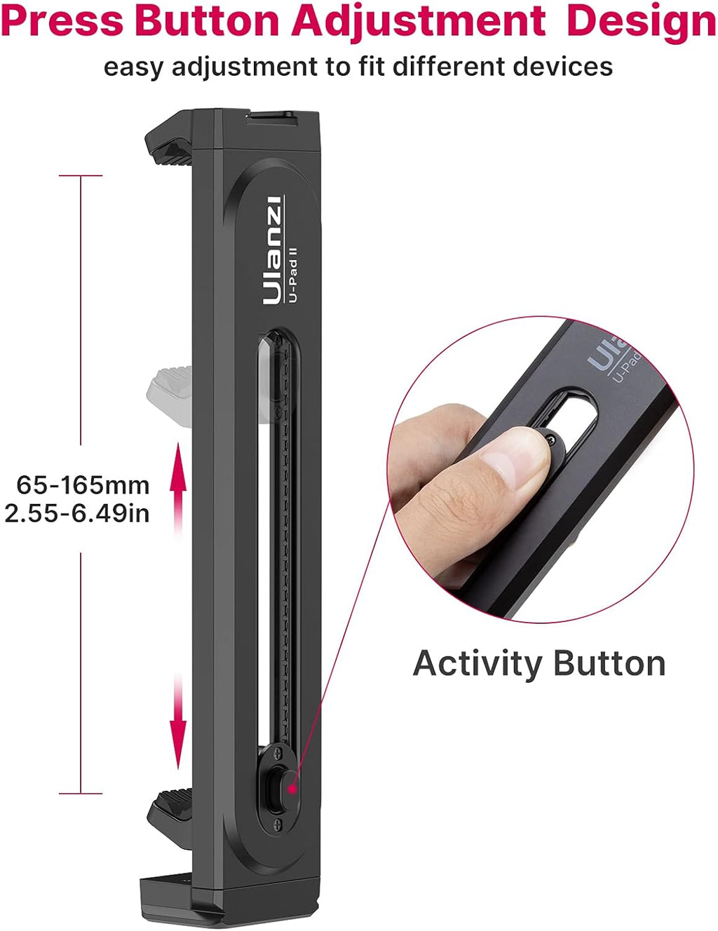 ULANZI iPad Phone Tripod Mount Adapter with Cold Shoe, Universal Smartphone Tablet Holder for Tripod with Arca Quick Release Plate 1/4'' Screw Mount, Compatible for iPhone iPad Surface Pro and More