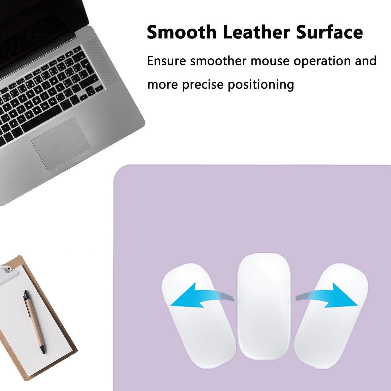 PU Leather Desk Pad Protector Gaming Mouse Pad Non Slip Desk Mat for Keyboard and Mouse Waterproof Desk Writing Pad for Office and Home Desk Accessories(Purple, 23.6 * 11.8)