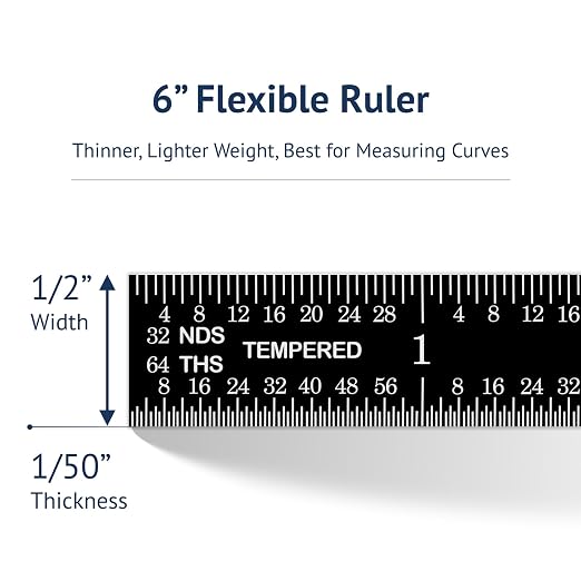 PEC Tools 6" Stainless Steel Flexible Metal Ruler - Image 7