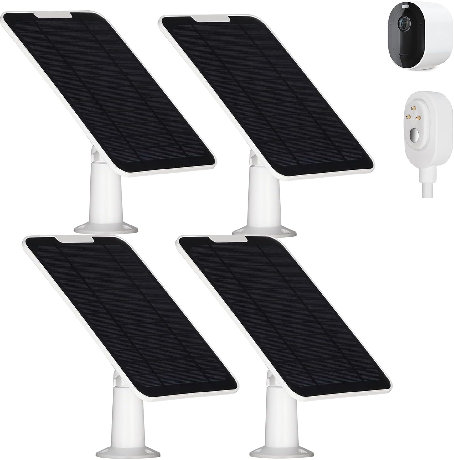 Solar Panel Charger Compatible with Arlo Pro 3/Pro 4/Pro 5S/Ultra/Ultra 2/Go 2 Continuous Power Supply IP65 Weatherproof with 9.8ft Charging Cable and Adjustable Wall Mount 4 Pack