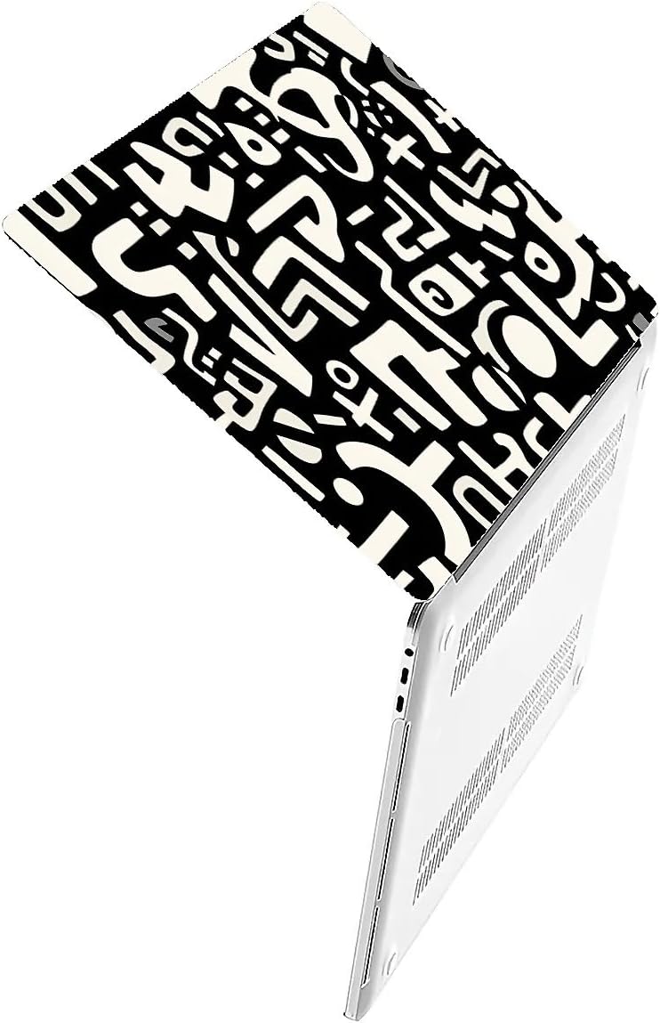 Compatible with MacBook Air 13.3 13.6 Inch Case 2022 2021 2020 2019 Plastic Hard Shell Case Cover,13.6 Air (A2681) M2 2022, Black and White Letters