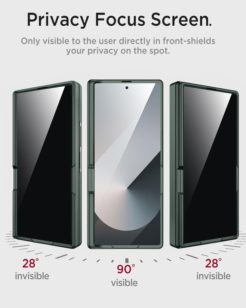 Miimall for Z Fold 7 Case with Privacy Screen Protector, [Military Grade Drop Protection] Built-in Adjustable Kickstand & Magnetic Hinge Protection Shockproof Phone Case for Galaxy Z Fold 7 5G Green