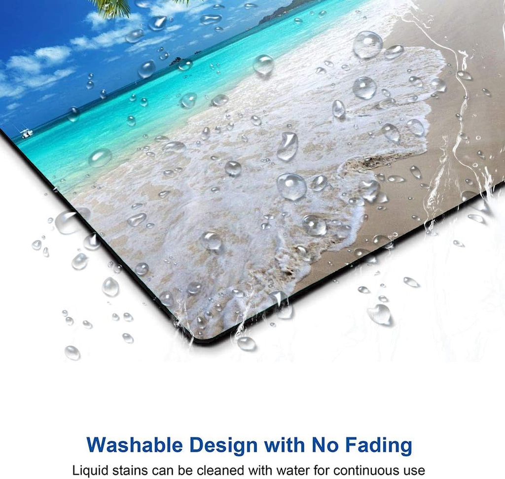 Beach Mouse Pad, Coconut Trees Design Mouse Pad, Nature Mousepads, Custom Gaming Mouse Pads Non-Slip Rubber MousePads for Computers Laptop Office